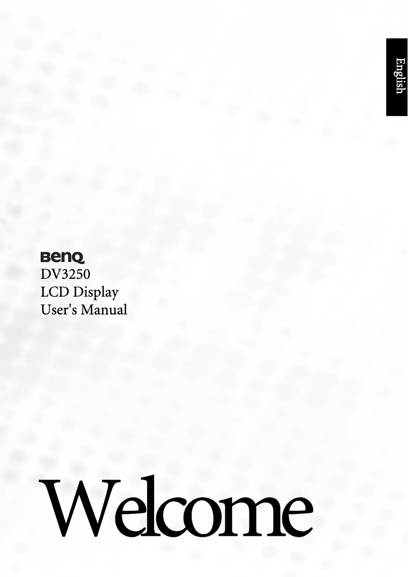 Page n°1 - Manuel utilisateur BenQ DV3250