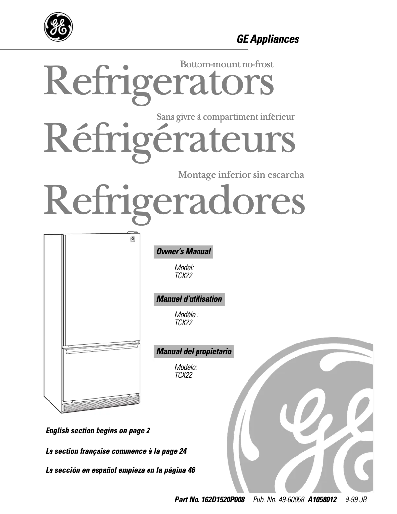 Page n°1 - Manuel d'utilisation et d'entretien GE Profile TCX22PACAA