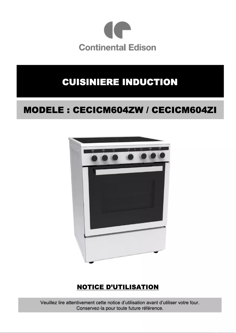 Image de la première page du manuel de l'appareil CECICM604ZI