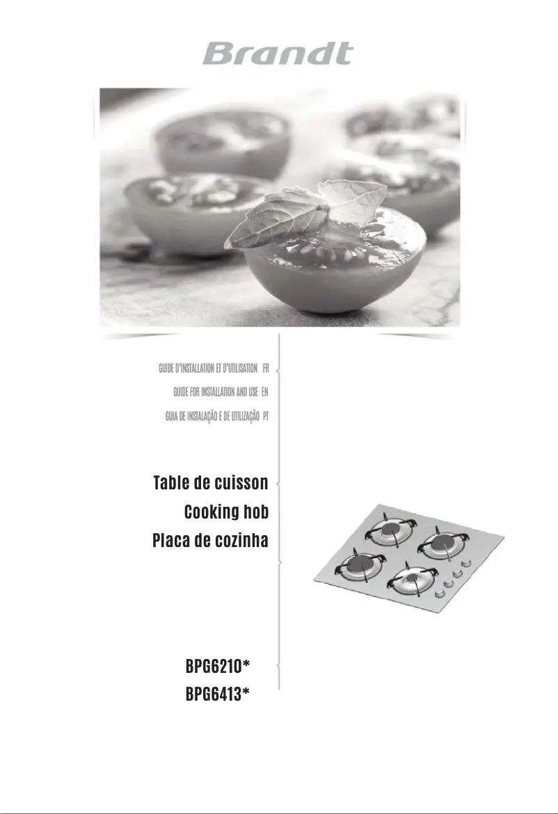 Page 1 de la notice Manuel utilisateur Brandt BPG6210B