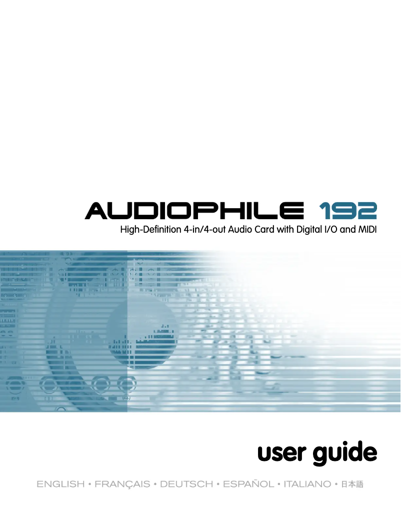 Page n°1 - Manuel utilisateur M-Audio Delta Audiophile 192