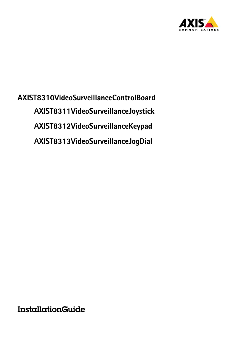 Page 1 de la notice Manuel utilisateur Axis T8313