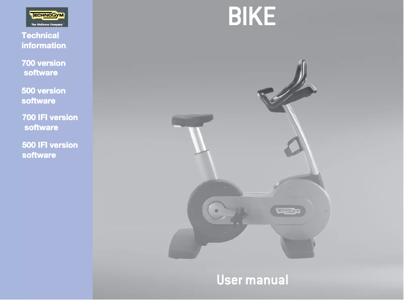 Page 1 de la notice Manuel utilisateur Technogym Excite Bike