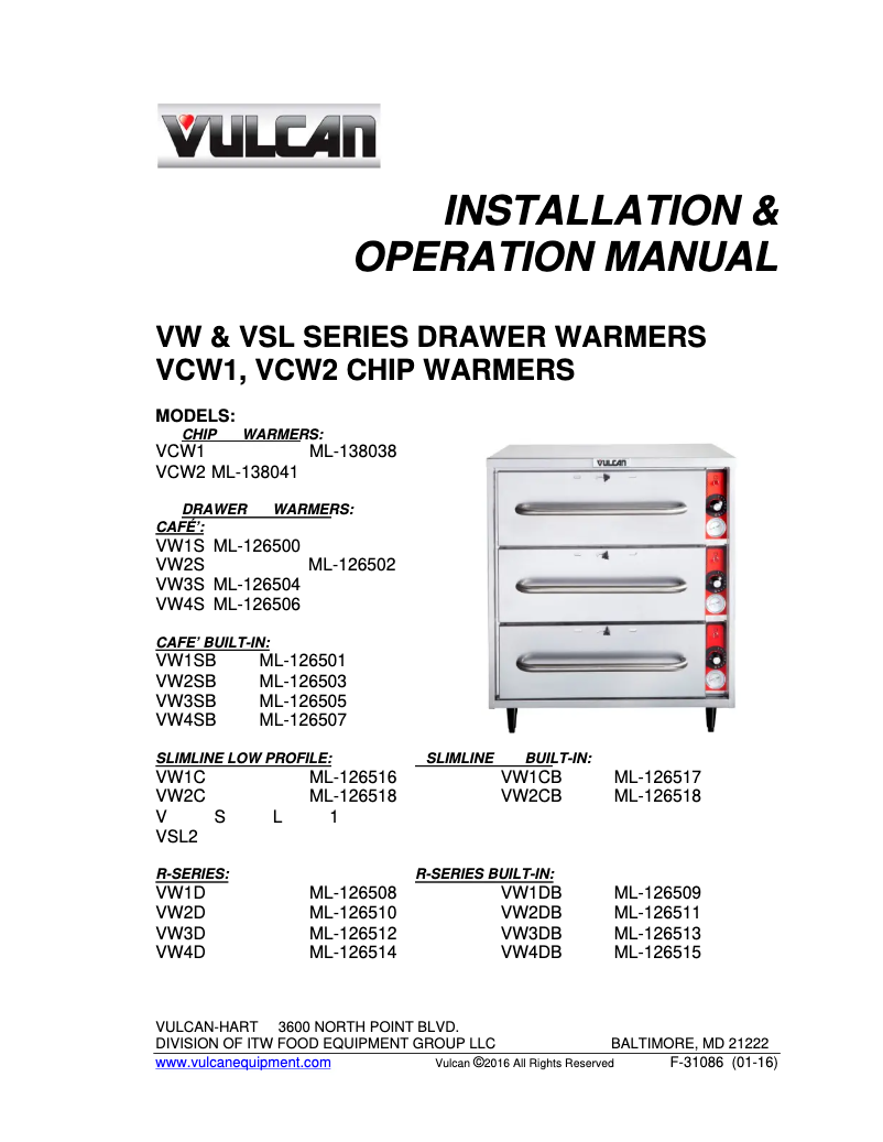 Página 1 del manual Manual de usuario Vulcan VSL2