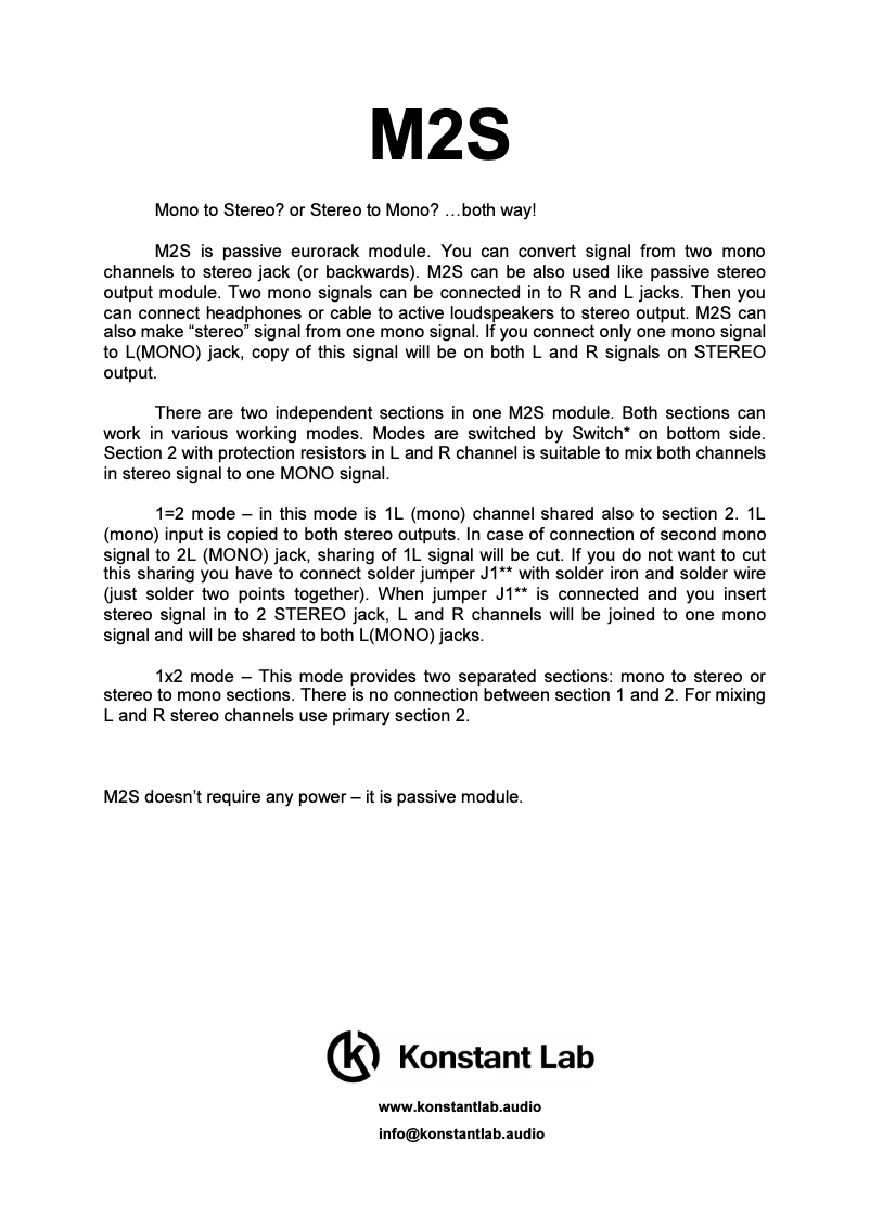 Image de la première page du manuel de l'appareil M2S