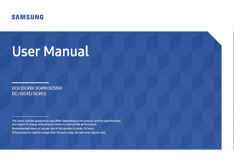 Image de la première page du manuel de l'appareil LH43DCJPLGC