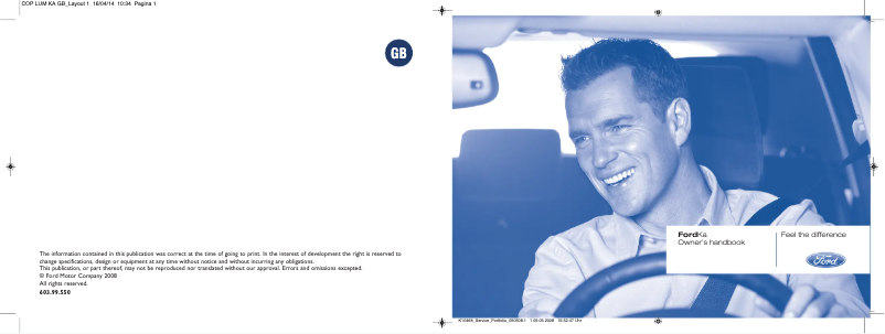 Page 1 de la notice Manuel utilisateur Ford Ka (2014)