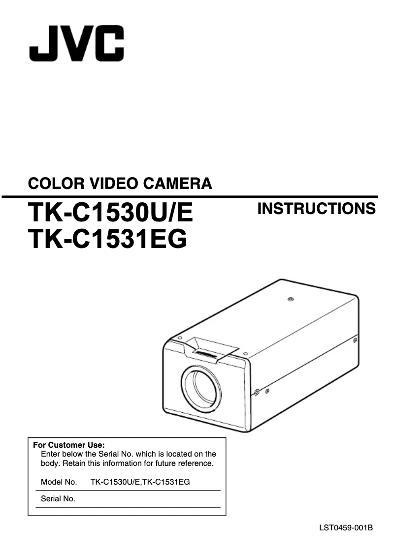 Page 1 de la notice Manuel utilisateur JVC TK-C1531EG