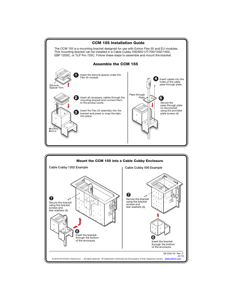 Page n°1 - Manuel utilisateur Extron CCM 155