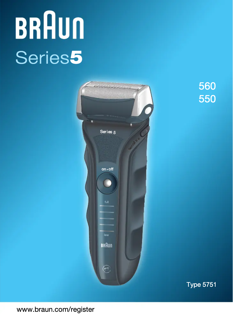 Page 1 of the manual User Manual Braun 550cc Series 5 + CCR 2