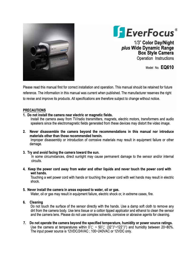 Image de la première page du manuel de l'appareil Polestar II EQ610