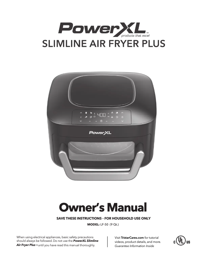 Page n°1 - Manuel utilisateur PowerXL Slimline Air Fryer Plus LF-50