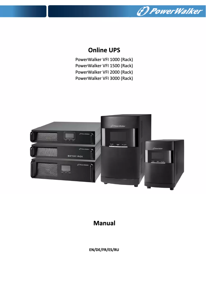 Page 1 de la notice Manuel utilisateur BlueWalker VFI 1500R LCD