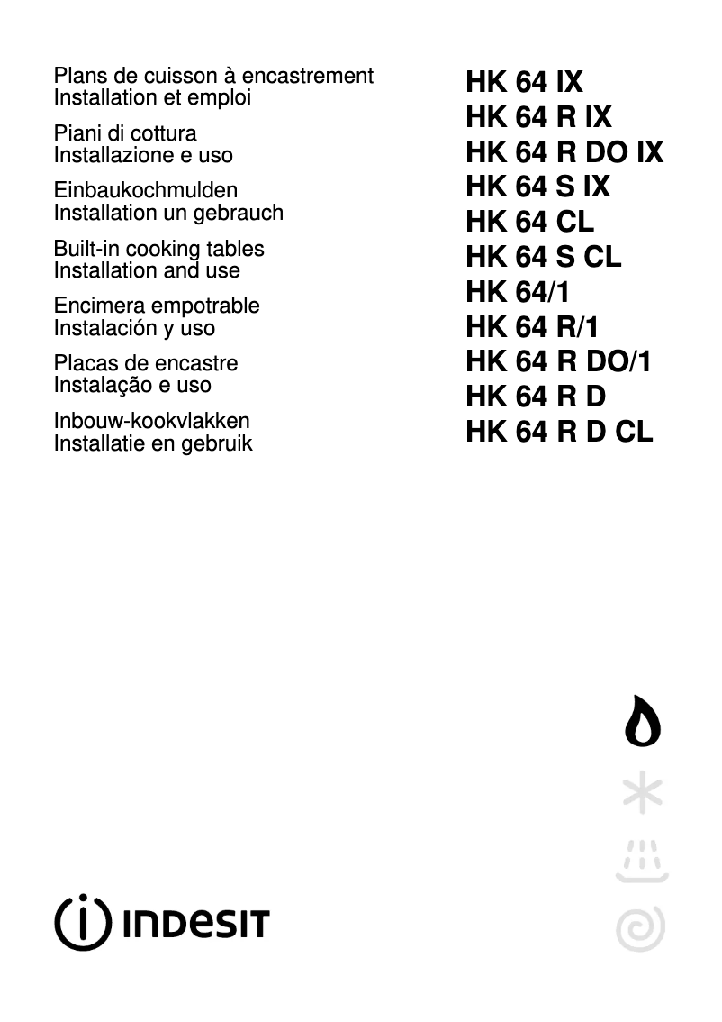 Page n°1 - Manuel utilisateur Indesit HK 64 R D (IX)
