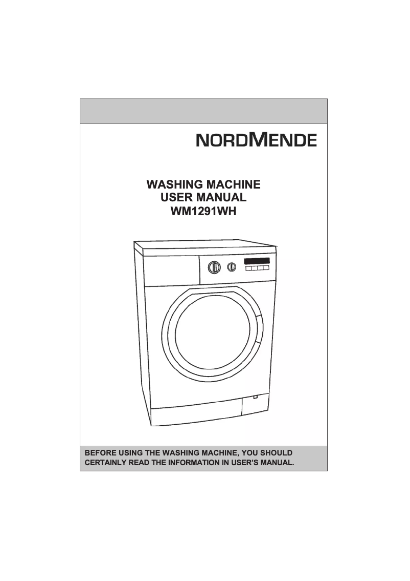 Page n°1 - Manuel utilisateur Nordmende WM1291WH
