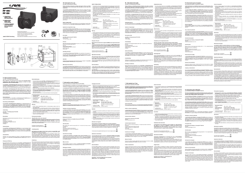 Page 1 de la notice Manuel utilisateur sera FP 100