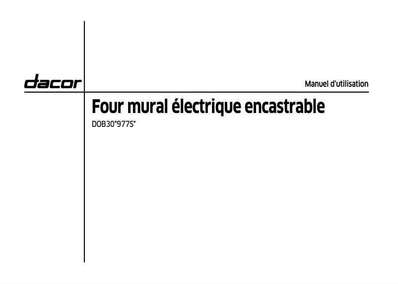 Page 1 de la notice Manuel utilisateur Samsung DOB30T977SS