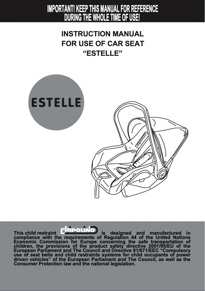 Page 1 de la notice Manuel utilisateur Chipolino Estelle