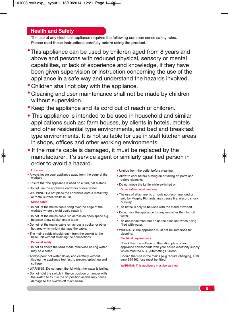 Image de la première page du manuel de l'appareil Chroma 101403