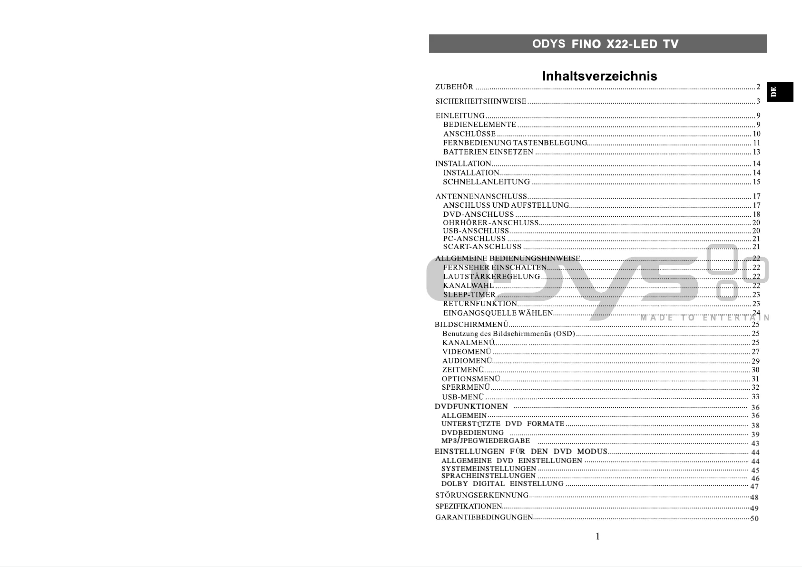 Image de la première page du manuel de l'appareil Fino X22