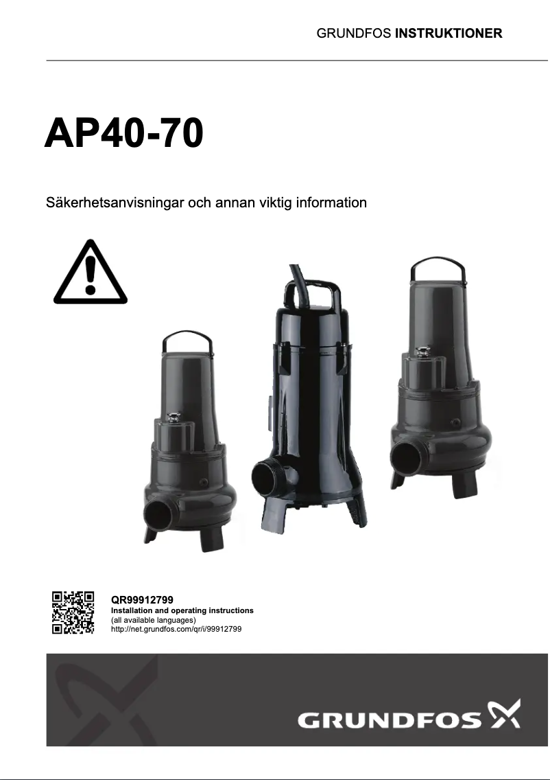 Page n°1 - Instructions / montage Grundfos AP40