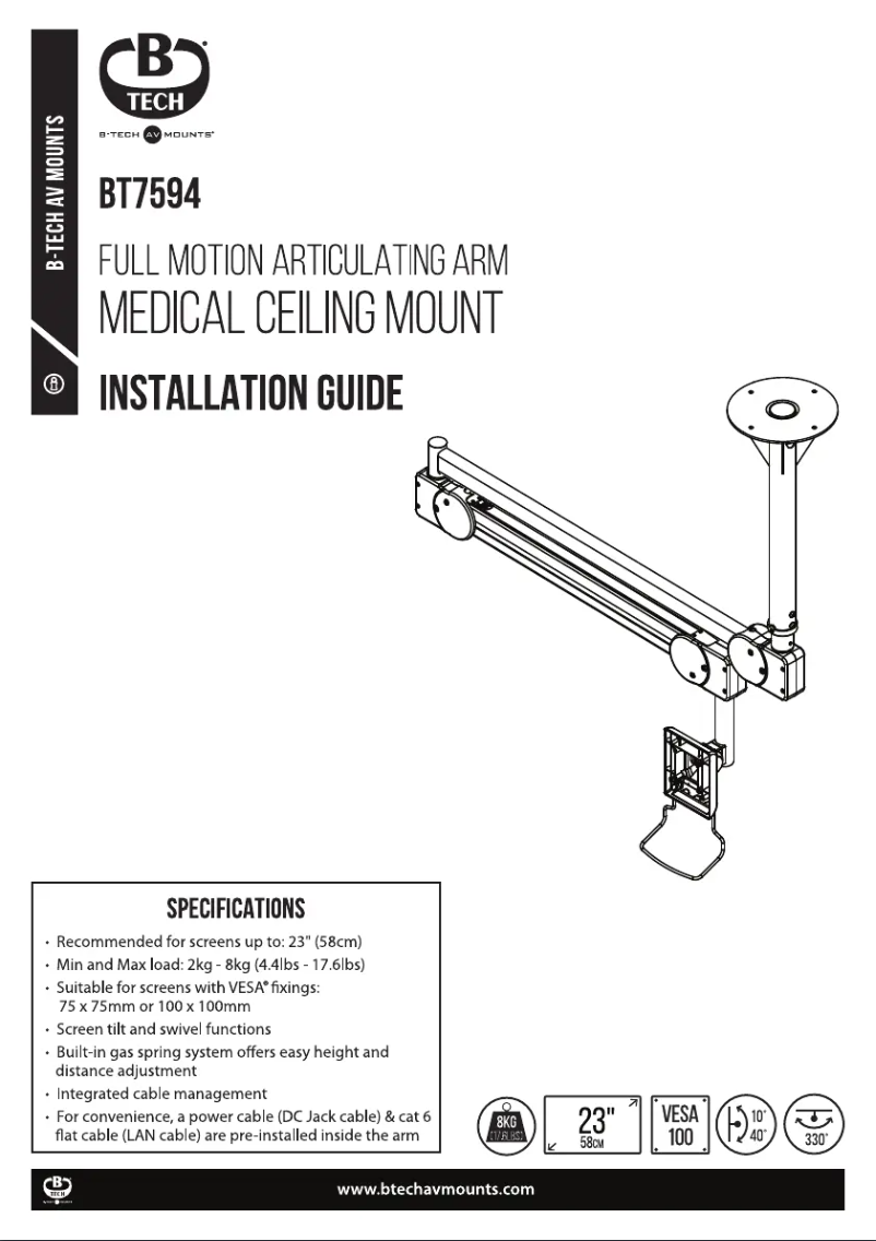 Page n°1 - Manuel utilisateur B-Tech BT7594
