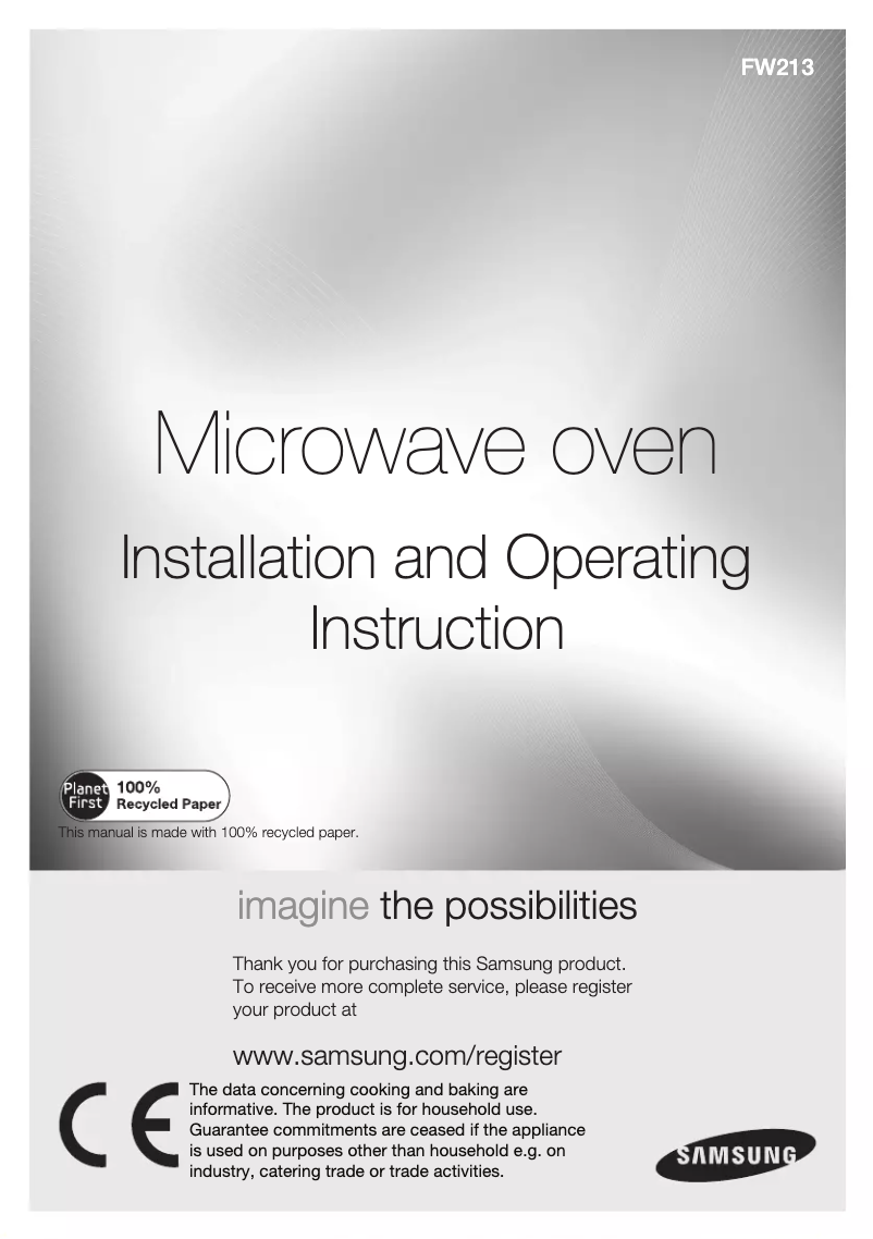 Page 1 de la notice Manuel utilisateur Samsung FW213