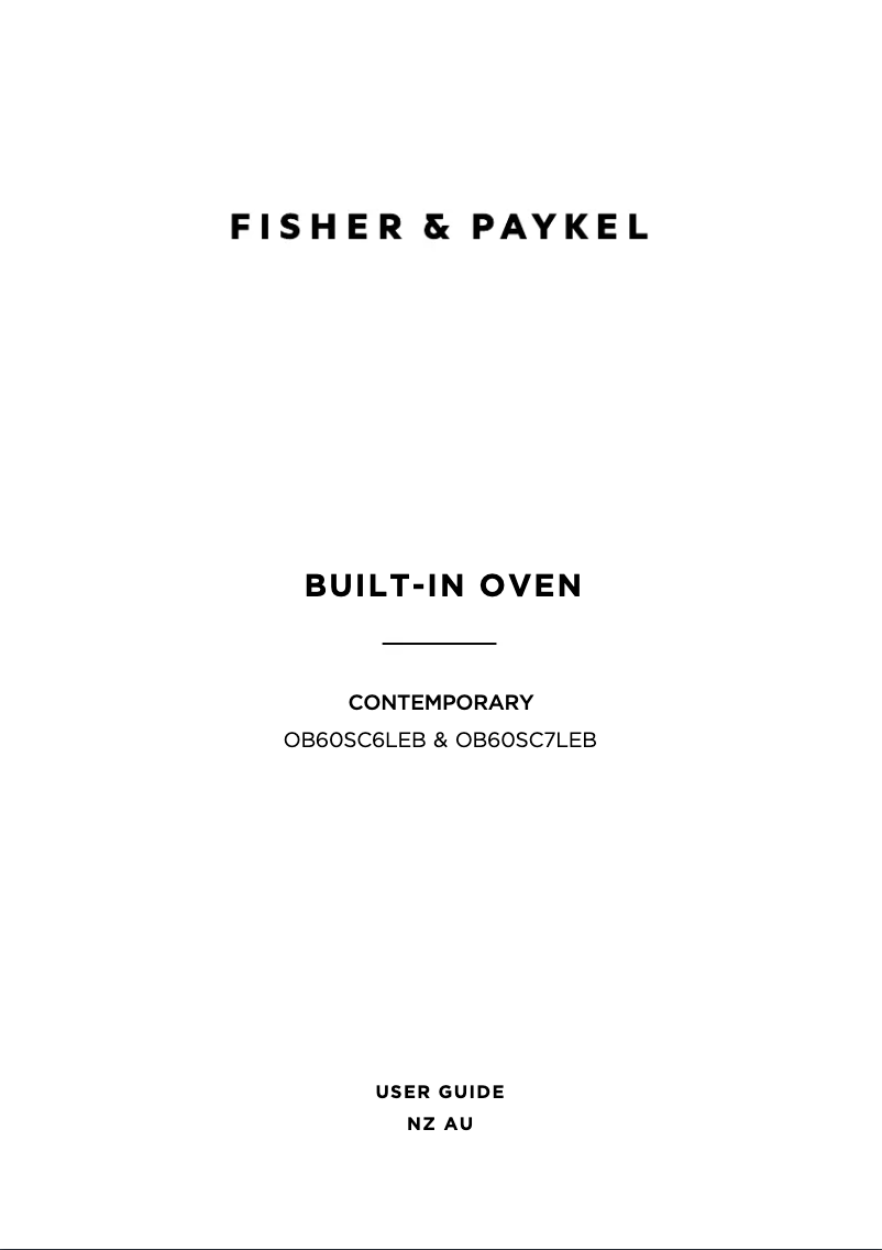 Page n°1 - Manuel utilisateur Fisher & Paykel OB60SC7LEB1