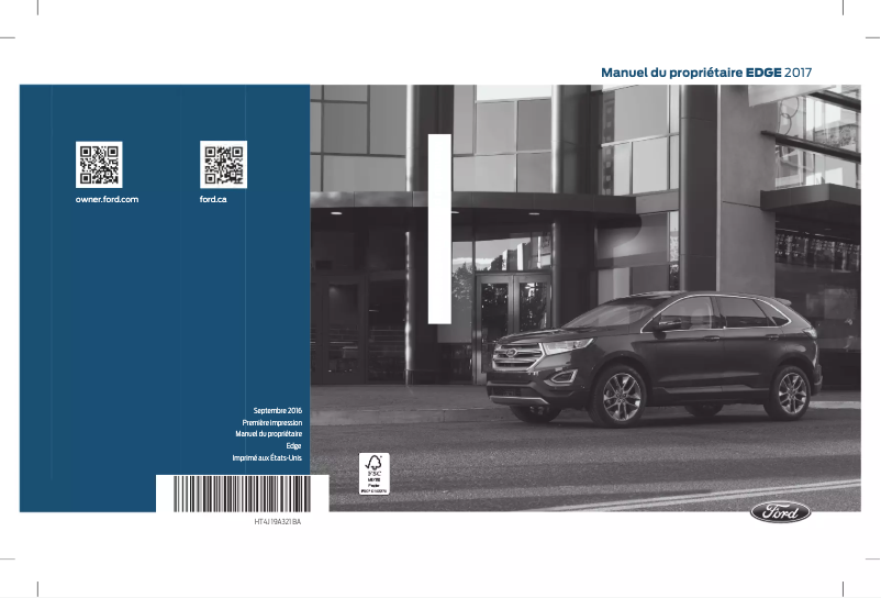 Page n°1 - Manuel utilisateur Ford Edge (2017)