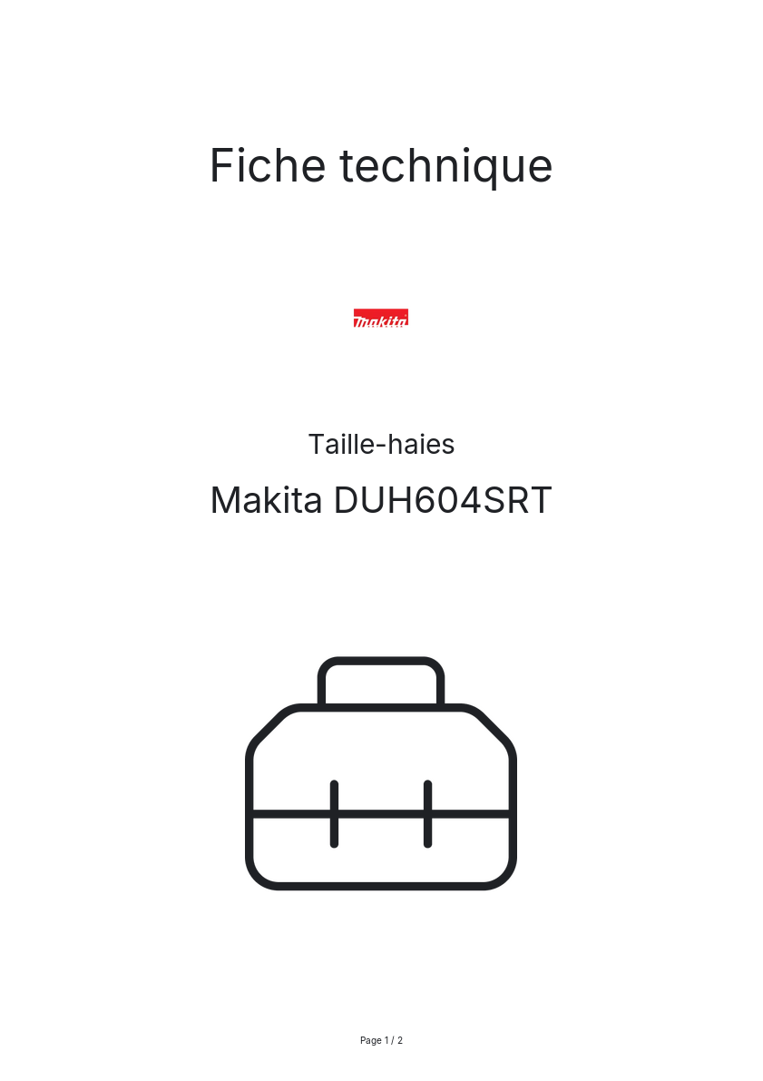 Image de la première page du manuel de l'appareil DUH604SRT