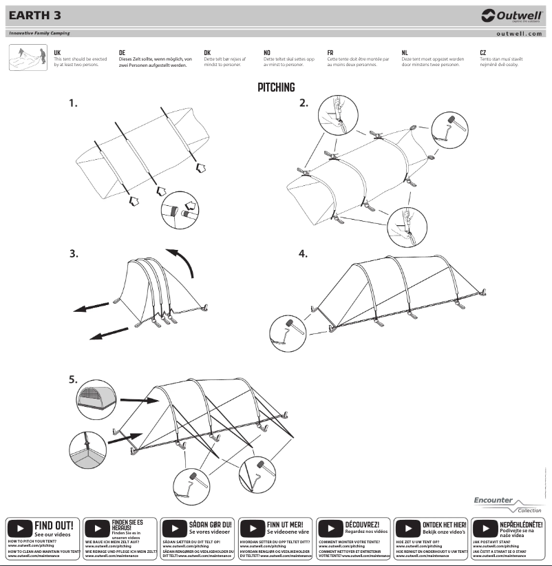 Page 1 de la notice Guide d'installation Outwell Earth 3