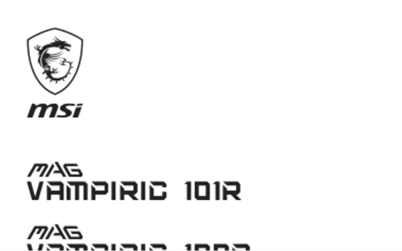 Image de la première page du manuel de l'appareil MAG VAMPIRIC 100R