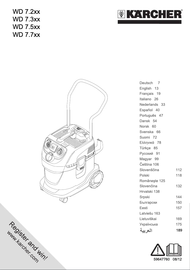 Page 1 of the manual User Manual Kärcher WD 7.500