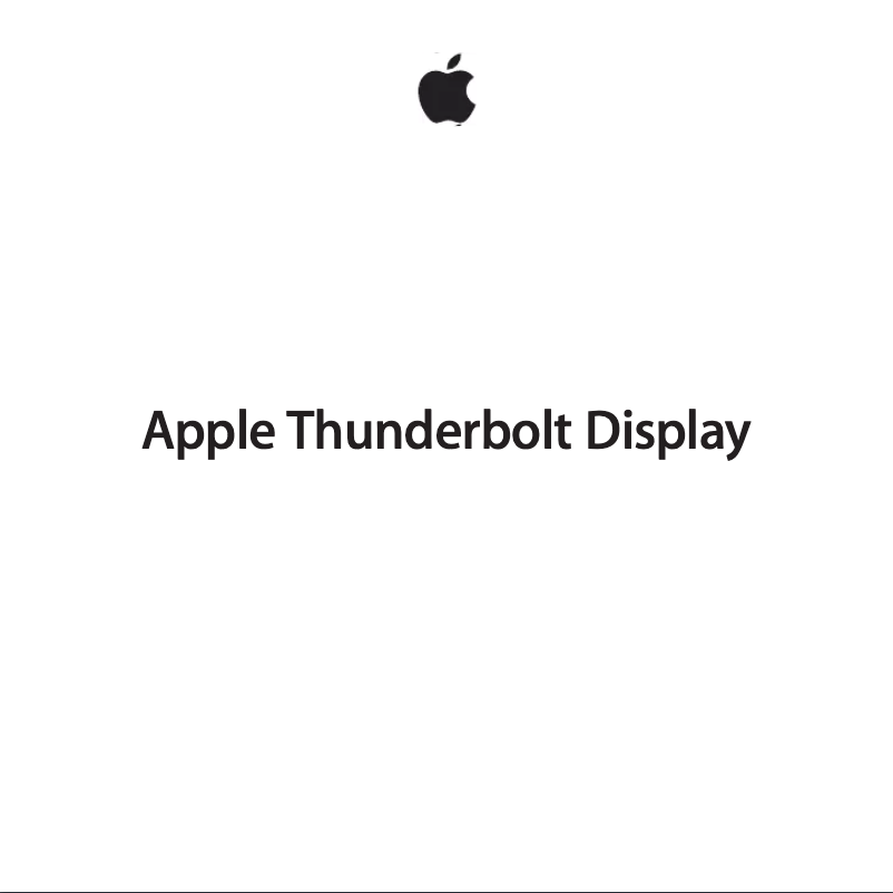 Page n°1 - Manuel utilisateur Apple Thunderbolt Display