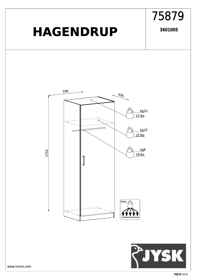 Image de la première page du manuel de l'appareil Hagendrup (60x175x50)