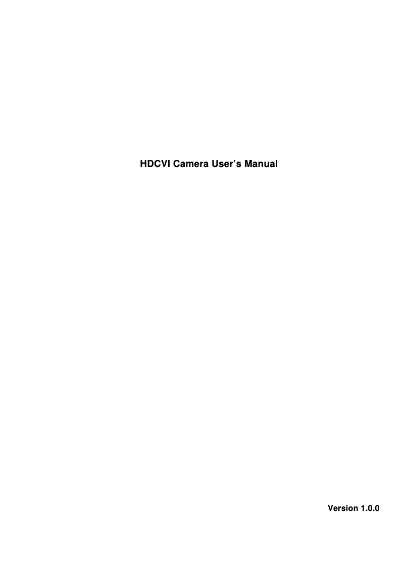 Page n°1 - Manuel utilisateur Dahua Technology Lite HAC-HFW2221E