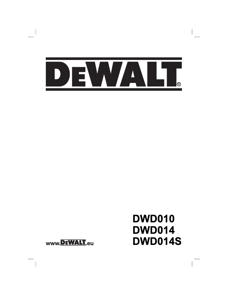 Page n°1 - Manuel utilisateur DeWalt DWD014