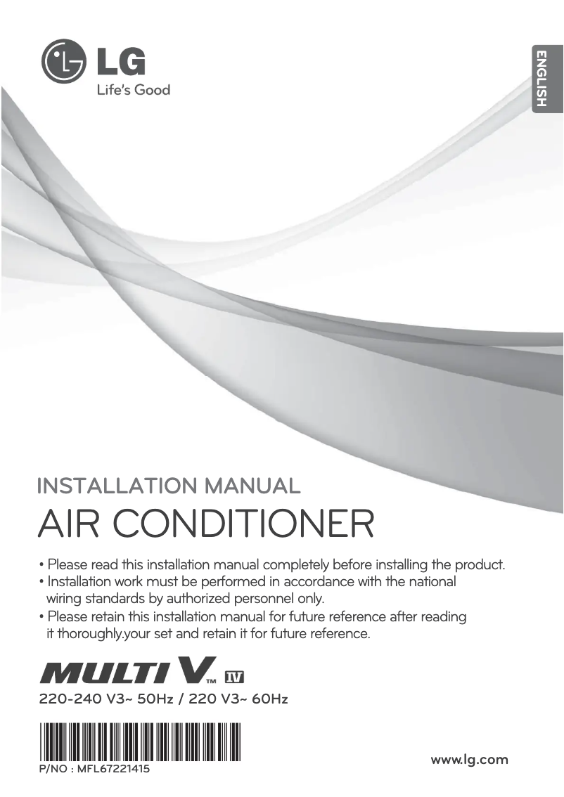 Page 1 de la notice Manuel utilisateur LG ARUN120BTE4