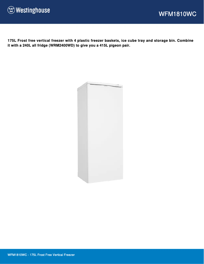 Image de la première page du manuel de l'appareil WFM1810WC