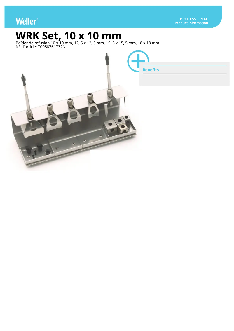 Page 1 de la notice Fiche technique Weller WRK