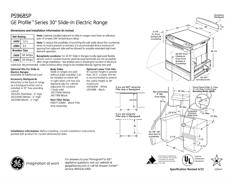 Image de la première page du manuel de l'appareil Profile PS968SPSS