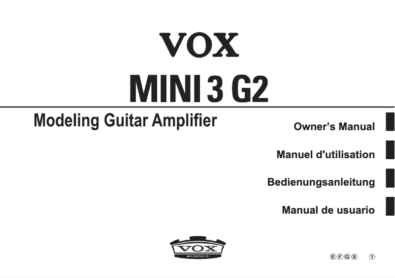 Page 1 de la notice Manuel utilisateur VOX Mini3 G2