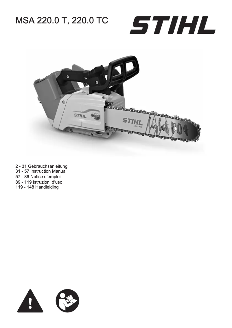 Image de la première page du manuel de l'appareil MSA 220