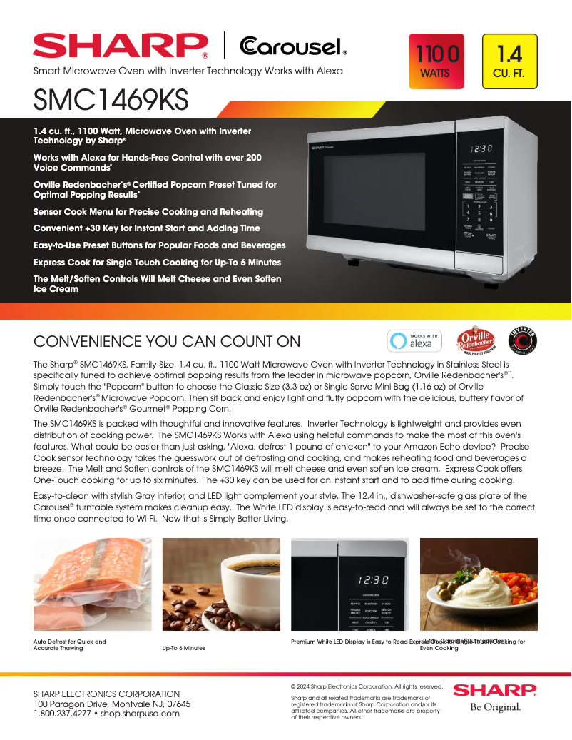 Page 1 de la notice Fiche technique Sharp SMC1469KS