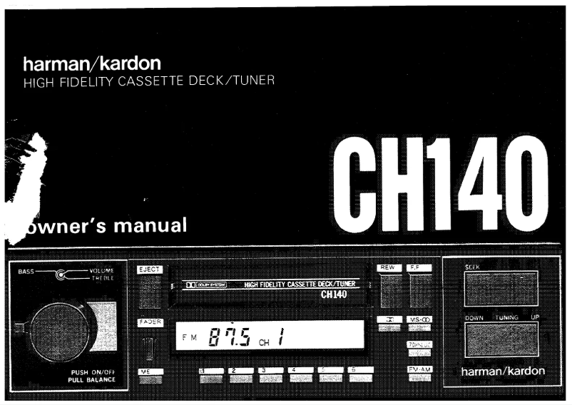 Página 1 del manual Manual de usuario Harman Kardon CH140