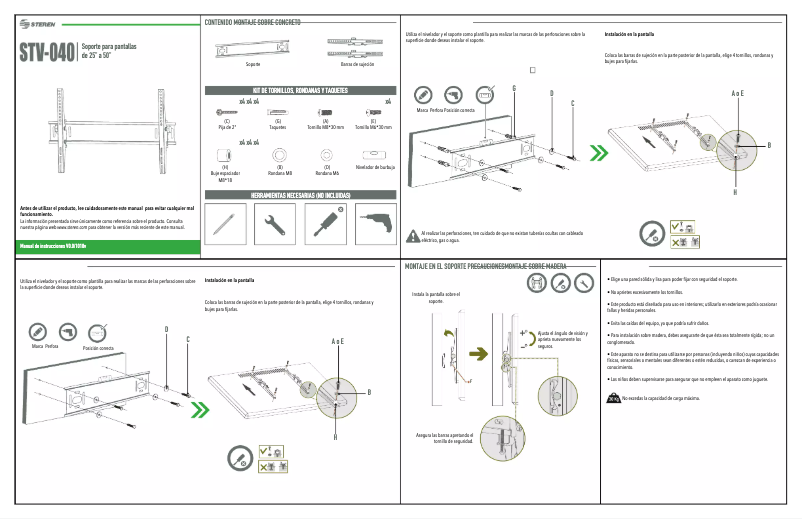 Page 1 de la notice Manuel utilisateur Steren STV-040