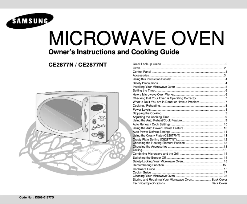 Page 1 de la notice Manuel utilisateur Samsung CE2877NT