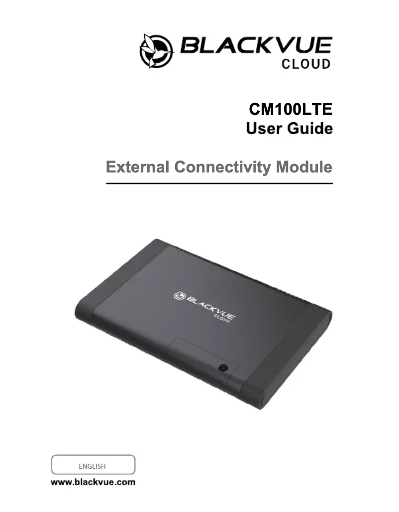 Page 1 de la notice Manuel utilisateur BlackVue CM100LTE