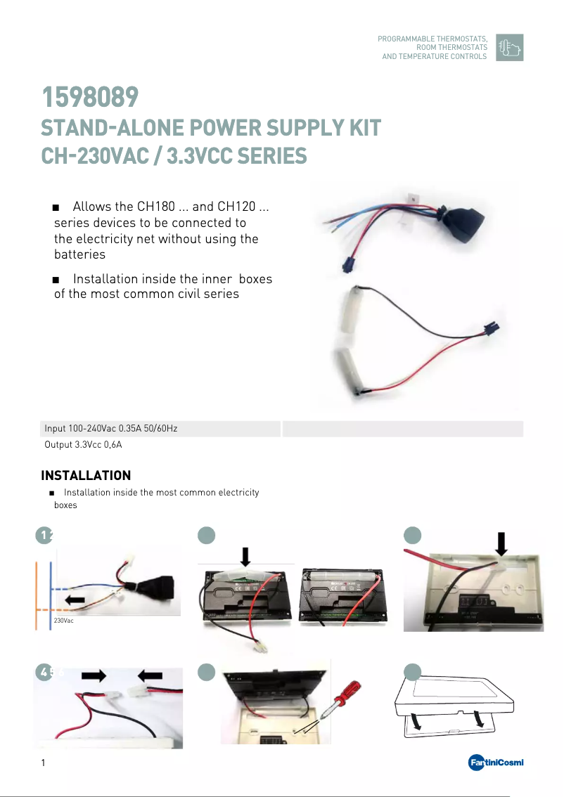 Page 1 de la notice Manuel utilisateur Fantini Cosmi 1598089