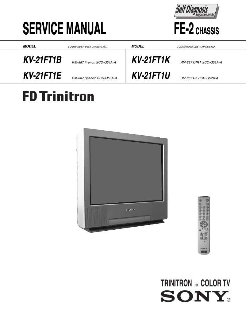 Page 1 de la notice Manuel utilisateur Sony KV-21FT1E